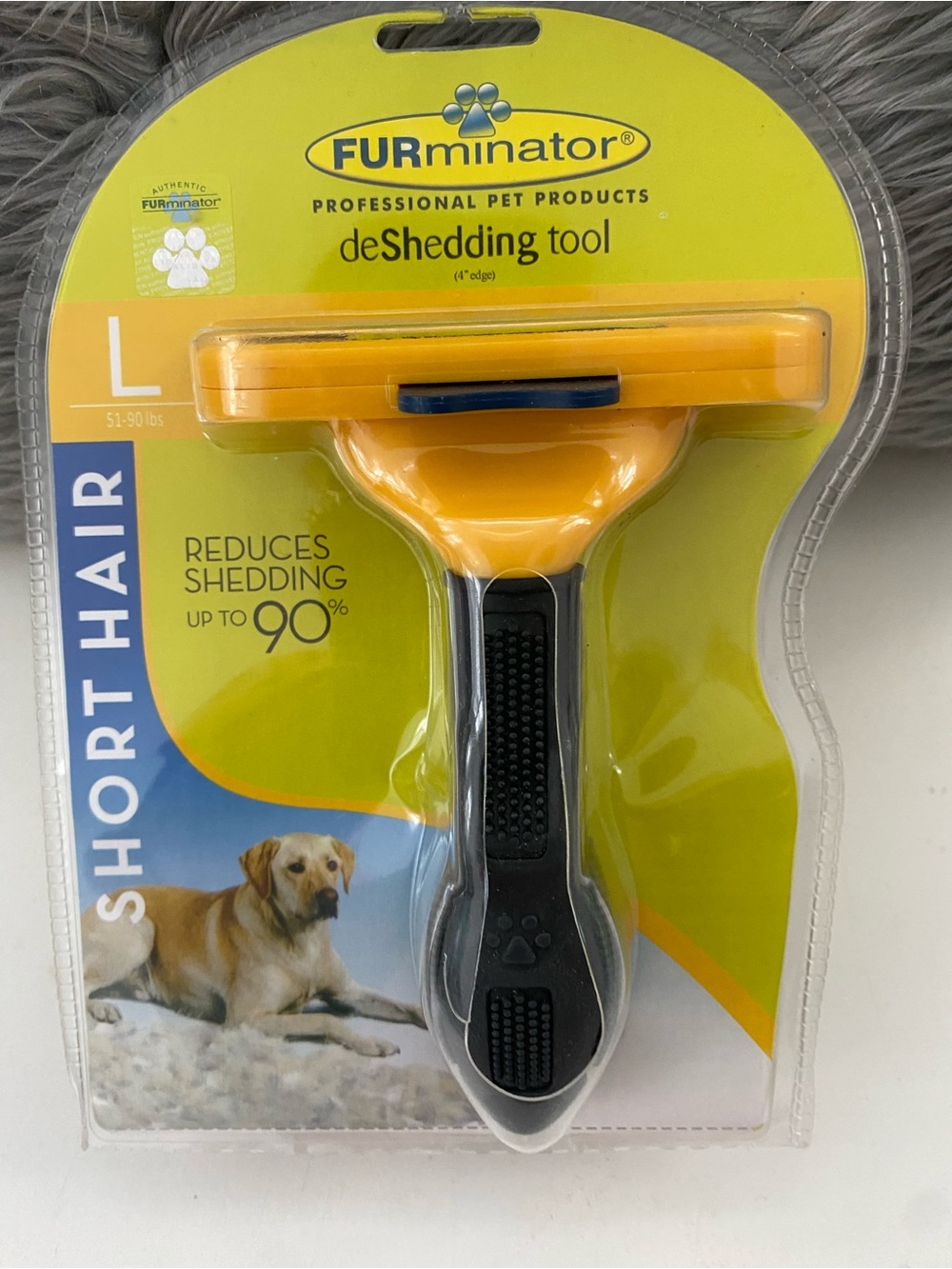 FURminator Short Hair deShedding Tool - Yellow and Black